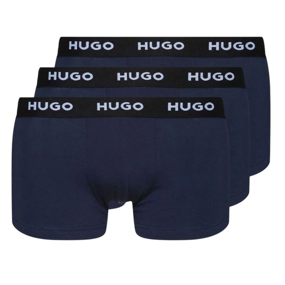 Hugo Mens Plain Boxer Shorts (Pack of 3) / Navy